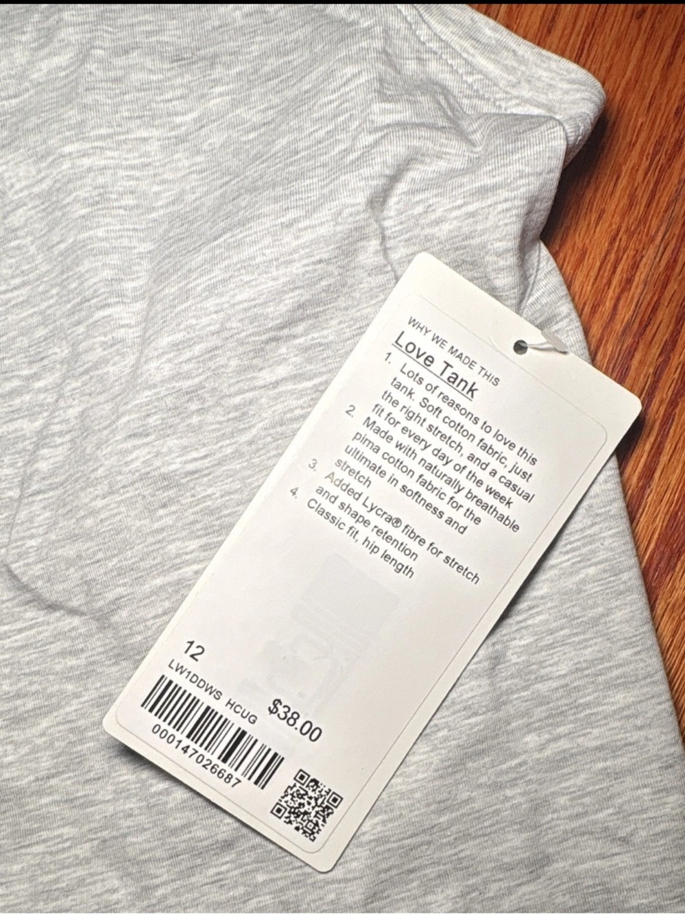 NWT lululemon athletica Light Gray Scoop-Neck Racerback Love Tank - Picture 7 of 9